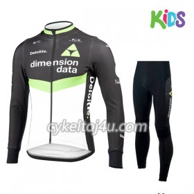 Cykeltrøje Langærmet + Cykelbukser 2017 Dimension Data Børn N001